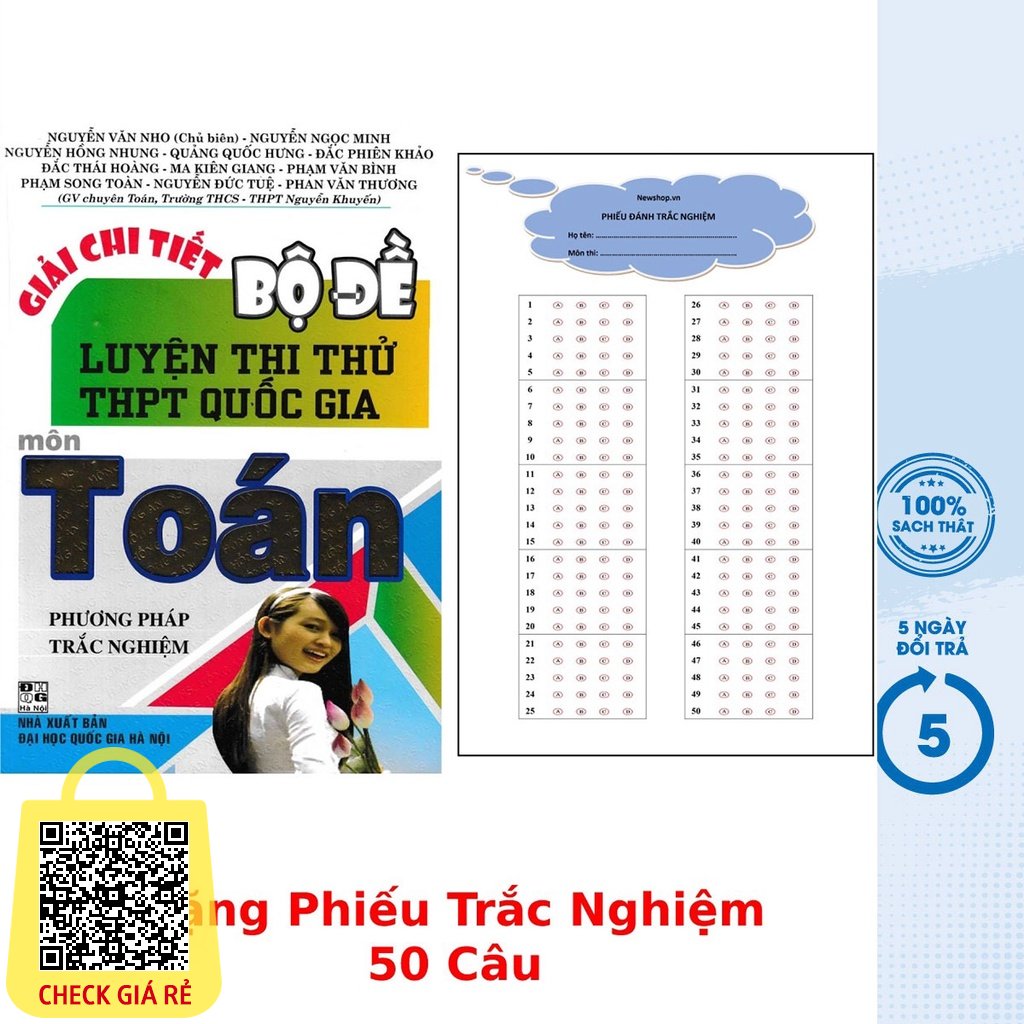 Sách Giải Chi Tiết Bộ Đề Luyện Thi Thử THPT Quốc Gia Môn Toán Phương Pháp Trắc Nghiệm + Tặng Phiếu Trắc Nghiệm 50 Câu