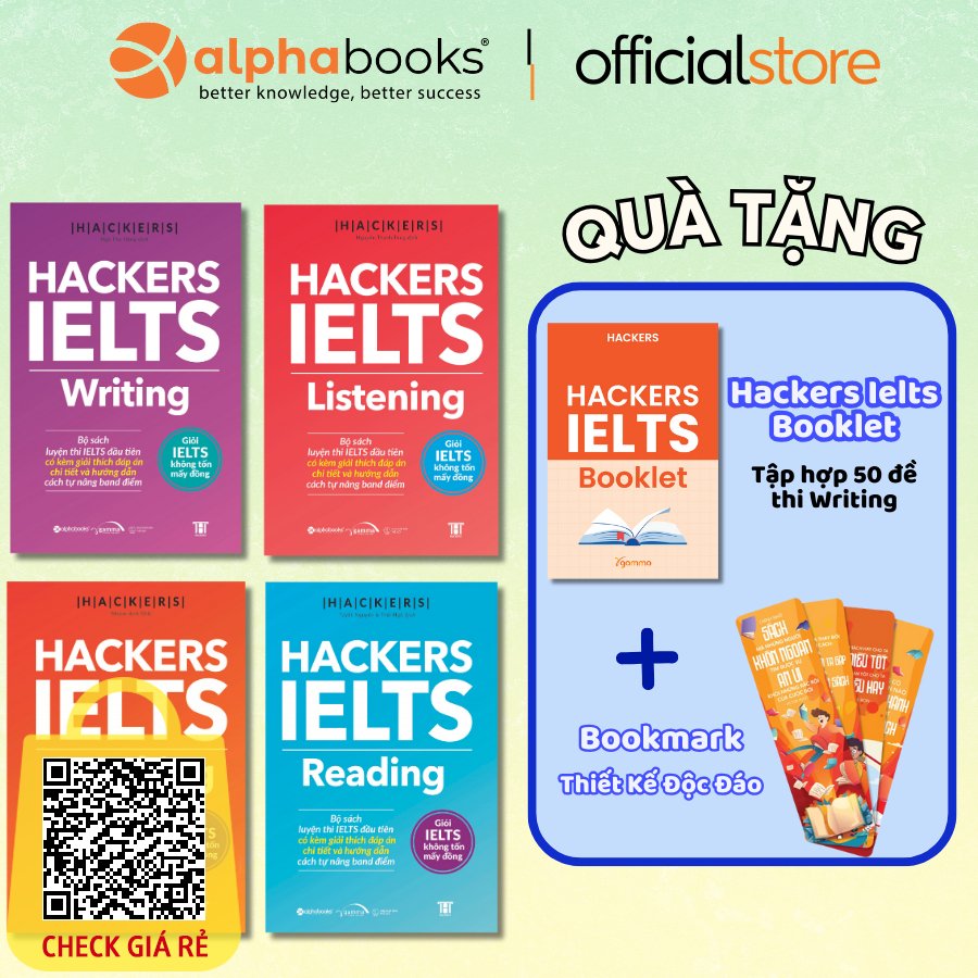 Sách > Hackers IELTS (Có File Nghe): Listening + Reading + Writing + Speaking (Bộ 4 Cuốn/Lẻ, Tái Bản Mới Nhất - Gamma)