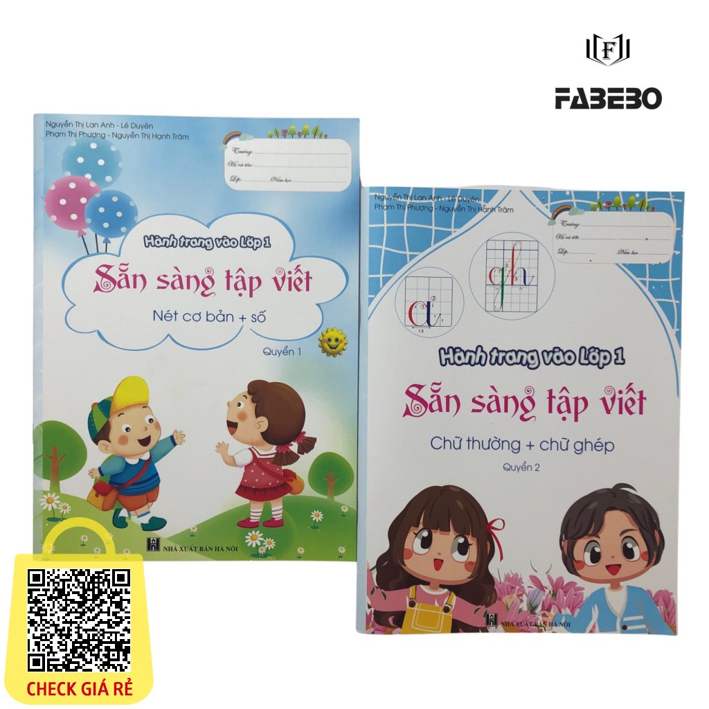 Sách Hành trang vào lớp 1 Sẵn sàng tập viết: Quyển 1: Nét cơ bản + số - Quyển 2: Chữ thường - Chữ ghép