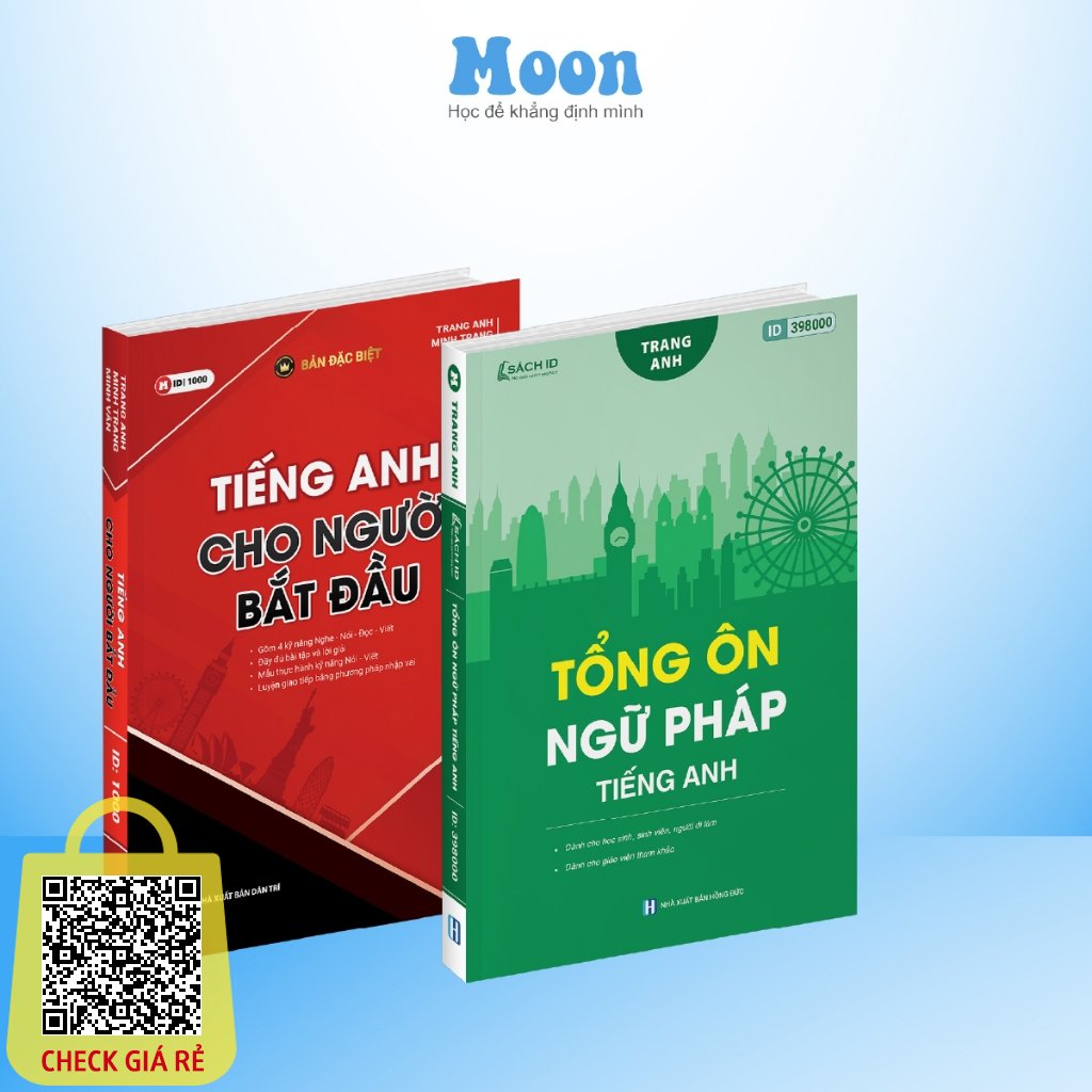 Sách học tiếng anh từ mất gốc: Combo tiếng anh cho người mới bắt đầu và tổng ôn ngữ pháp tiếng anh cô Trang Anh