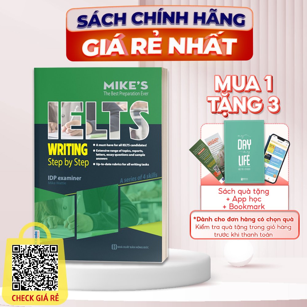 Sách IELTS Writing Step By Step Dành Cho Người Luyện Thi IELTS Tự Học Có App Học Đi kèm