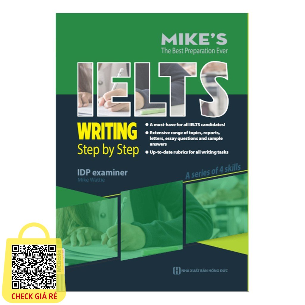 Sách IELTS WRITING: Step By Step (Trong Bộ Bí Kịp Tự Học IELTS 9.0) Tặng Post Card Danh Ngôn