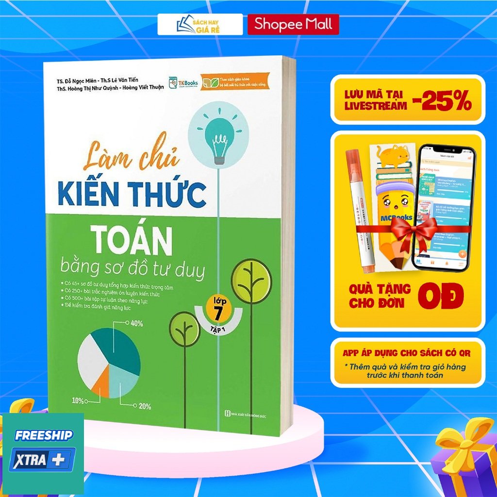 Sách Làm chủ kiến thức Toán bằng sơ đồ tư duy – Lớp 7 tập 1