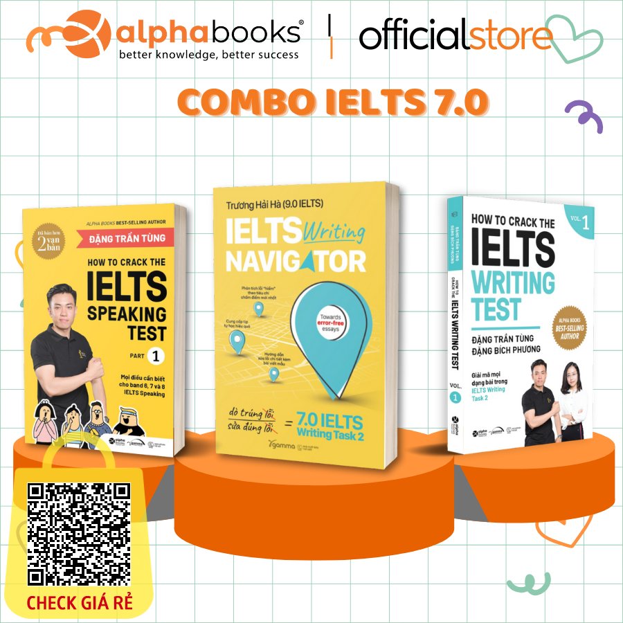 Sách: Lẻ/Combo Chinh Phục IELTS Của Đặng Trần Tùng & Trương Hải Hà 9.0: IELTS Writing Navigator + How To Crack The IELTS