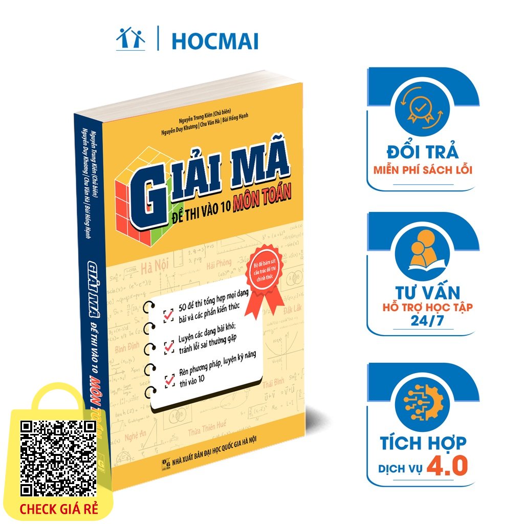 Sách lớp 9 Giải mã đề thi vào 10 môn Toán 50 đề thi chọn lọc, luyện các dạng bài toán 9 từ dễ đến khó, chinh phục 8+