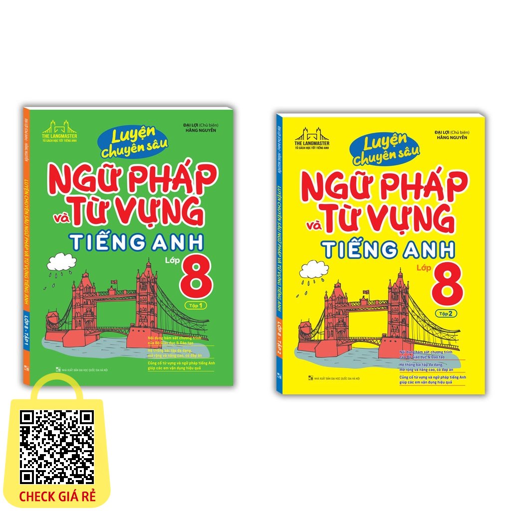 Sách - Luyện chuyên sâu ngữ pháp và từ vựng tiếng anh lớp 8 (2 tập )