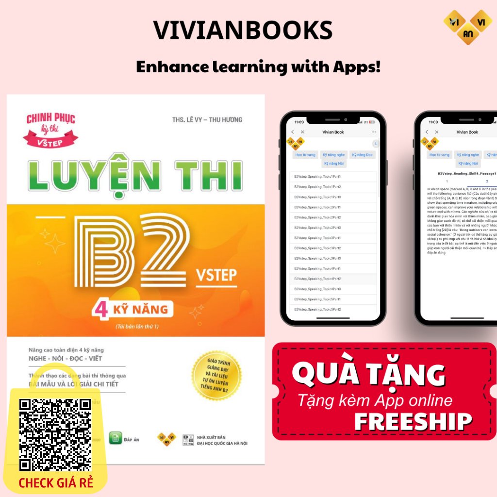 Sách Luyện thi B2 Vstep 4 kỹ năng - Ôn thi chứng chỉ tiếng Anh bậc 4 (bằng B2 tiếng Anh) khung năng lực Ngoại ngữ 6 bậc