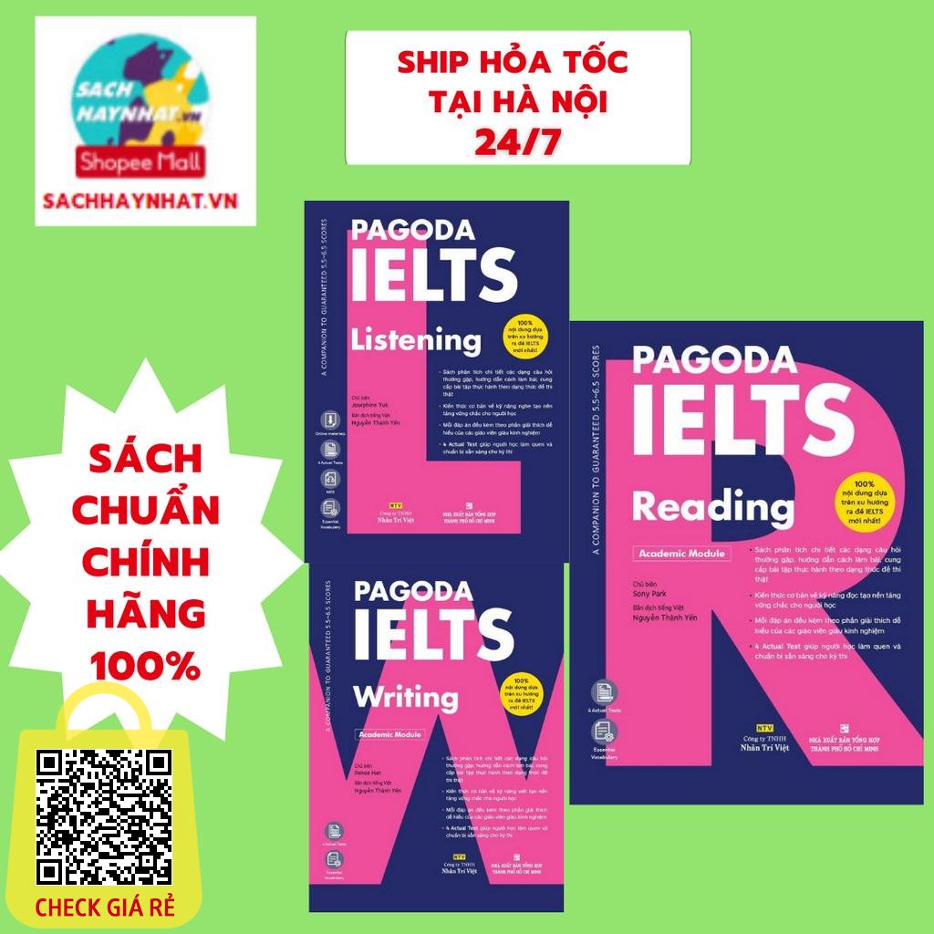 Sách Pagoda IELTS Listening , Reading , Writing (lẻ tùy chọn )