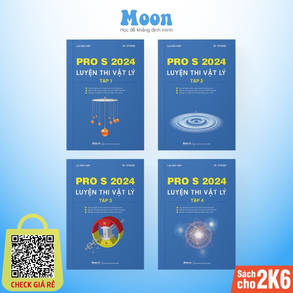 Sách ProS môn Vật lý luyện thi và tổng ôn 8+ kì thi THPT QG 2024 Combo 4 quyển | Sách ID