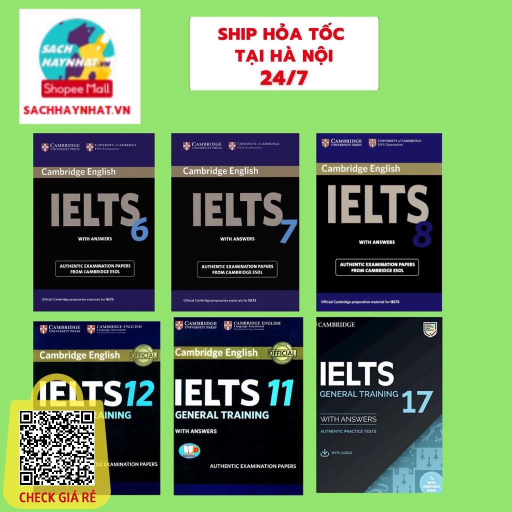 Sách SAV Cambridge Ielts 4,5,6,8,9,10 , Cambridge Ielts General Training 12,13,14,15,16,17 lẻ tùy chọn