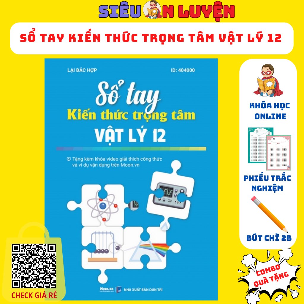 Sách- Sổ Tay Kiến Thức Trọng Tâm Vật Lý 12 Bản Cập Nhật- Tặng Kèm Khóa Học