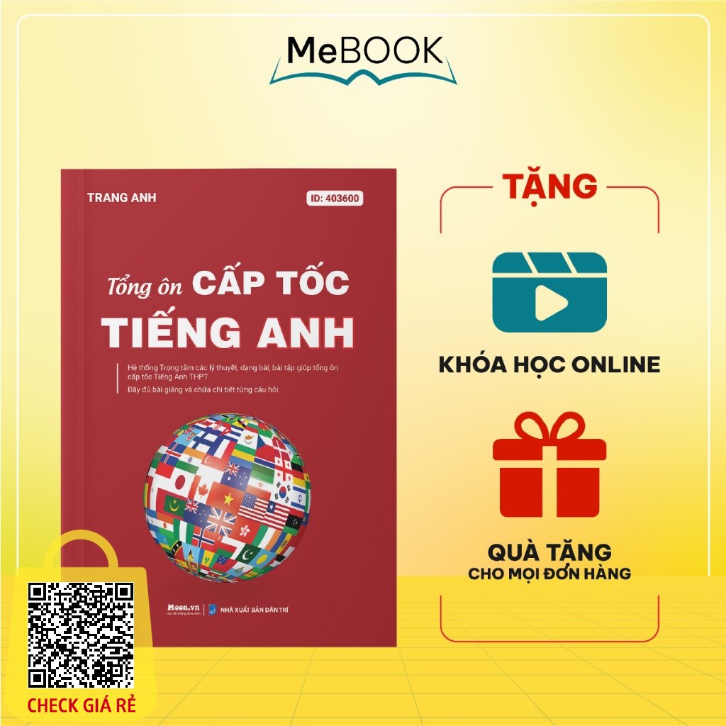 Sách tổng ôn cấp tốc tiếng anh luyện thi đánh giá năng lực, ôn thi THPT quốc gia | Me Book