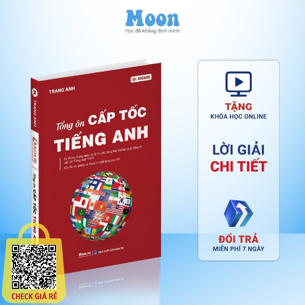 Sách tổng ôn cấp tốc tiếng anh luyện thi đánh giá năng lực, ôn thi THPT quốc gia | Sách ID