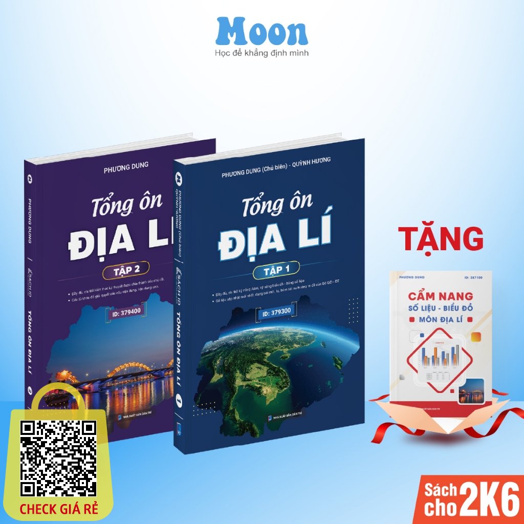 Sách Tổng ôn địa lý lớp 12 ôn thi THPT quốc gia Moonbook