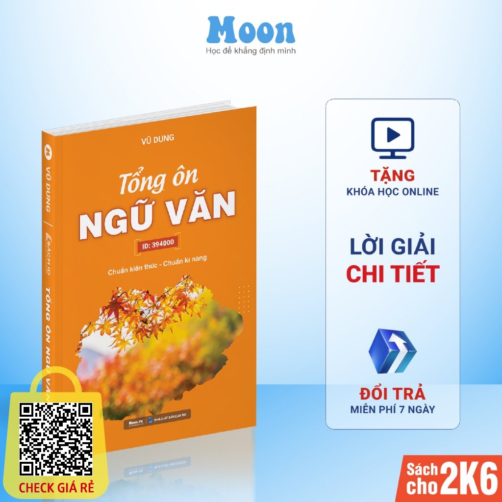 Sách Tổng ôn ngữ văn lớp 12 Moonbook - ôn thi thpt quốc gia 2024