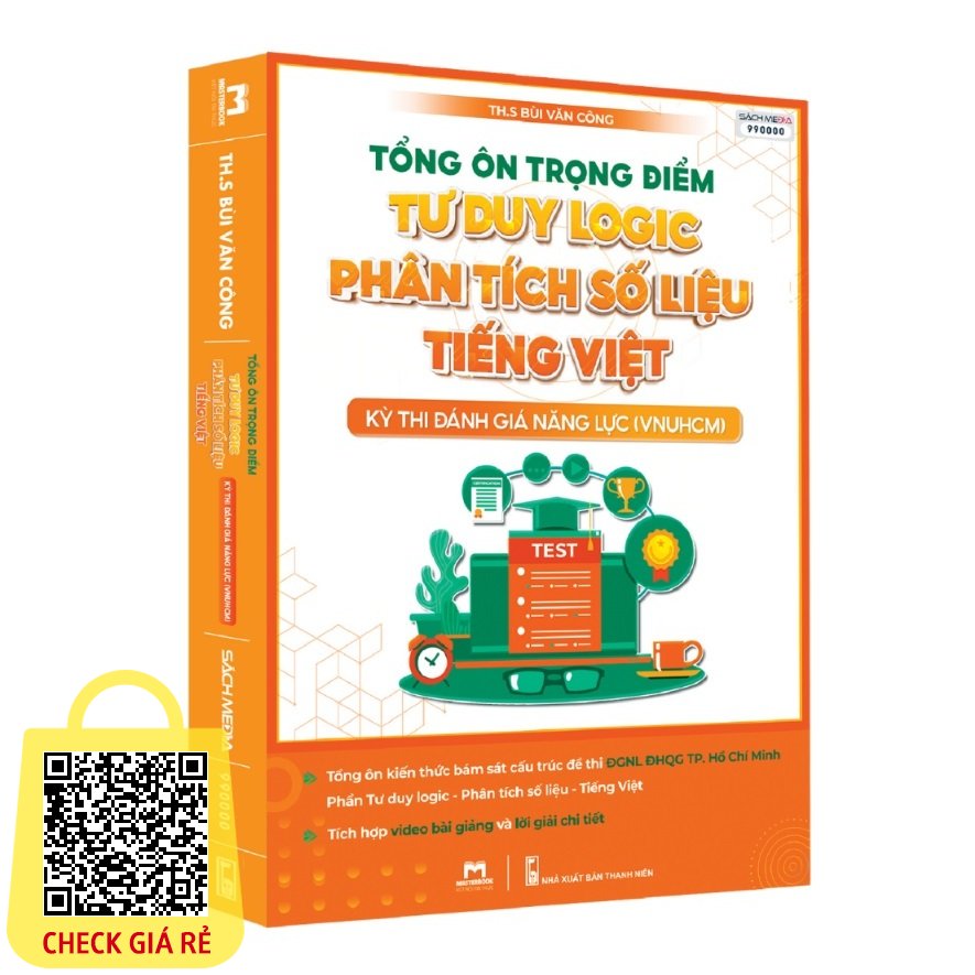 Sách Tổng ôn trọng điểm Tư duy logic phân tích số liệu tiếng việt Kỳ thi đánh giá năng lực ĐHQG TPHCM