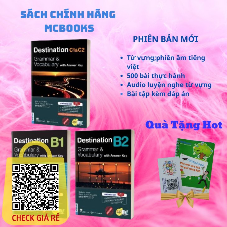 Sách Trọn Bộ 3 Cuốn Giáo Trình Destination Grammar & Vocabulary B1 - B2 và C1&C2 Tái Bản(Combo - Lẻ -Tùy Trọn)