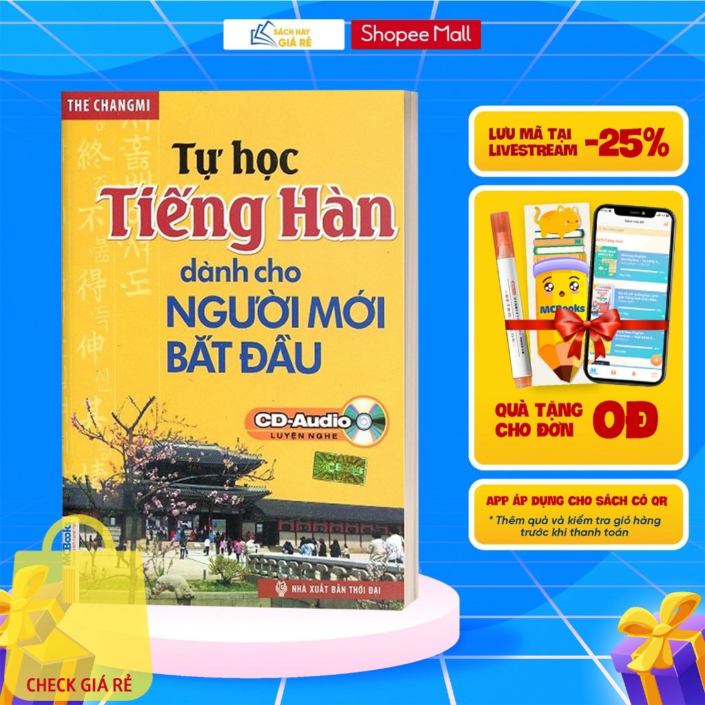 Sách Tự Học Tiếng Hàn Dành Cho Người Mới Bắt Đầu kèm app