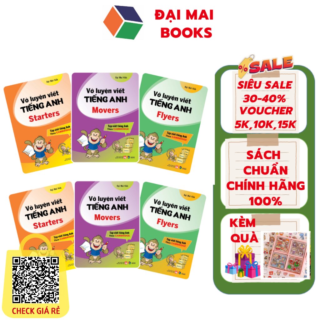 Sách Vở luyện viết tiếng anh : Starters Movers Flyers lẻ tùy chọn : Tập viết tiếng anh theo Cambridge