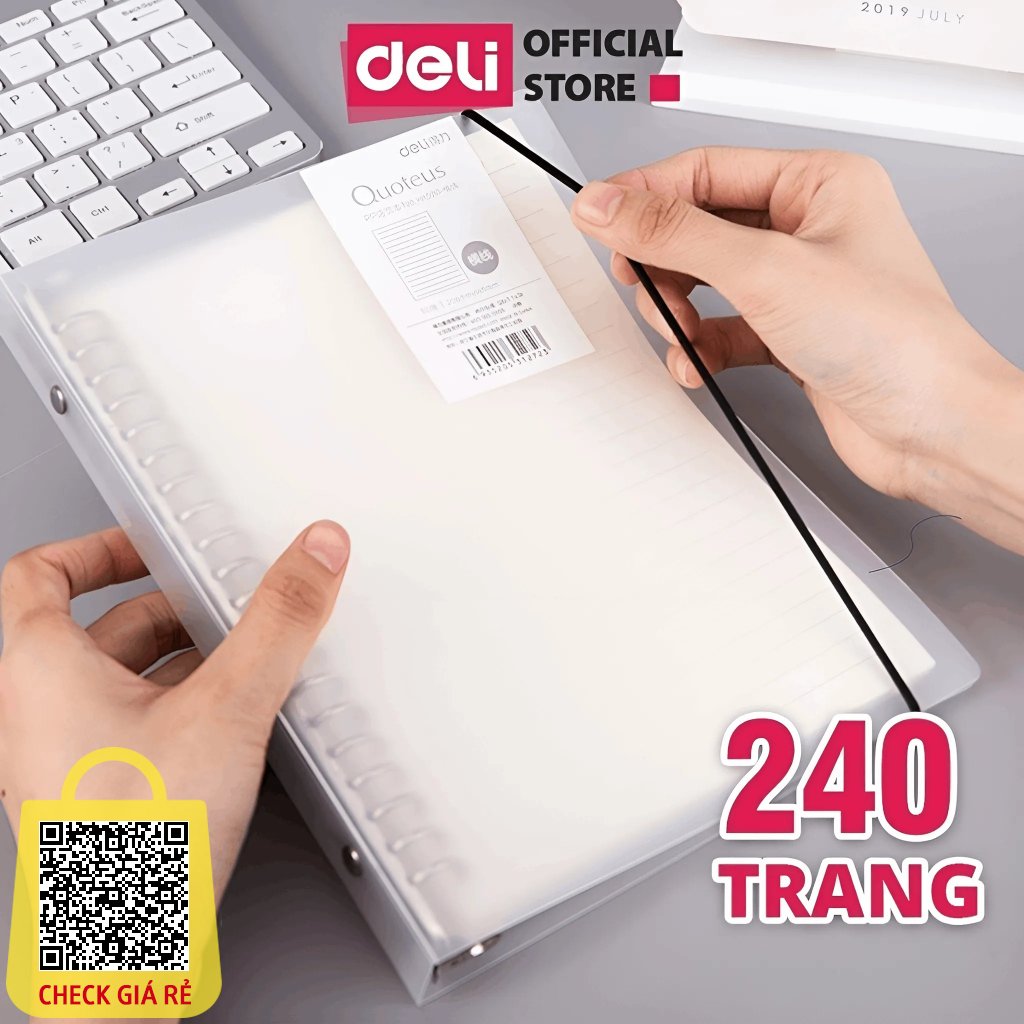 Sổ còng sắt Binder A5 B5 120 trang và lõi giấy Deli Combo Sổ + Lõi Giá Hời Ô vuông kẻ ngang viết ghi chép sổ tay