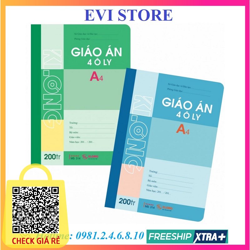 Sổ giáo án 4 ô ly 200 trang khổ A4 (210 x 297)mm Klong 314 (T4) I Vở dành cho giáo viên và luyện tiếng Trung MS314