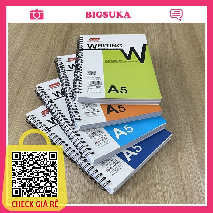 Sổ lò xo A5 A6 kẻ ngang 200 trang Grand - sổ ghi chép cầm tay BIGSUKA