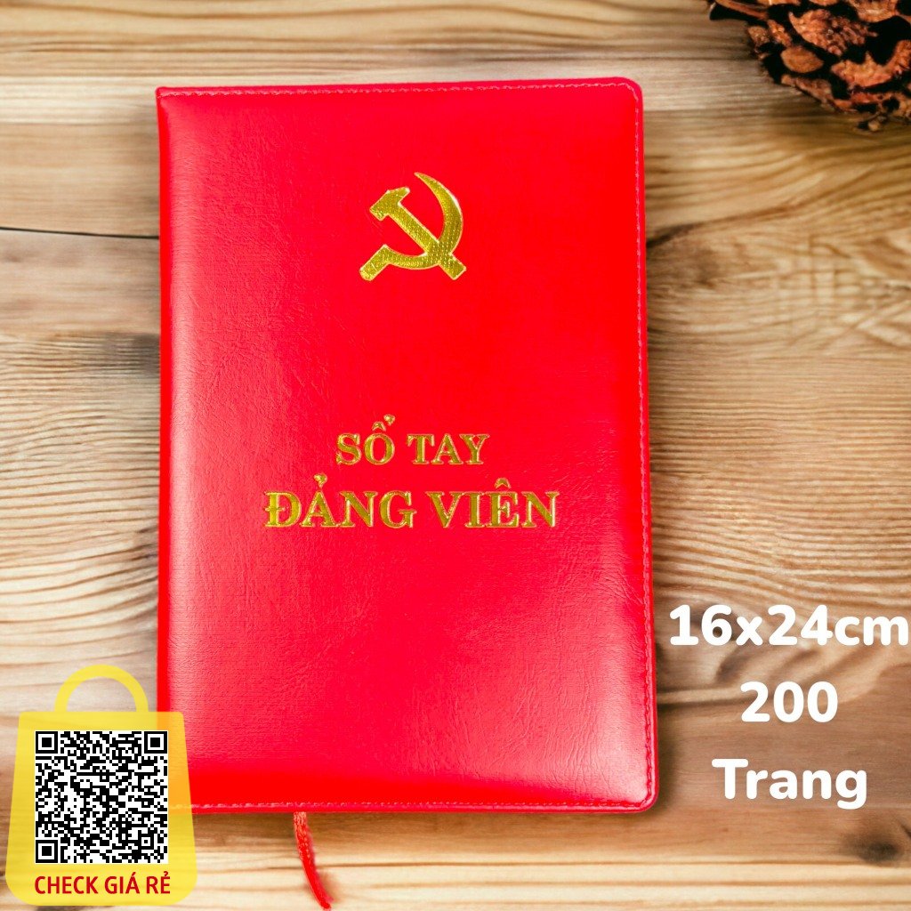 Sổ tay Đảng Viên bìa da - mẫu mới 2024 - 200 trang - kích thước 16cm x 24cm. Tặng 1 bút / 1 quyển.