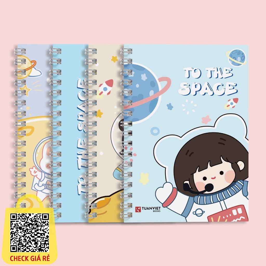 Sổ tay kẻ ngang lò xo B5 TUANVIET BOOKS 200 trang - chủ đề To The Space - phù hợp ghi chép - nhật ký