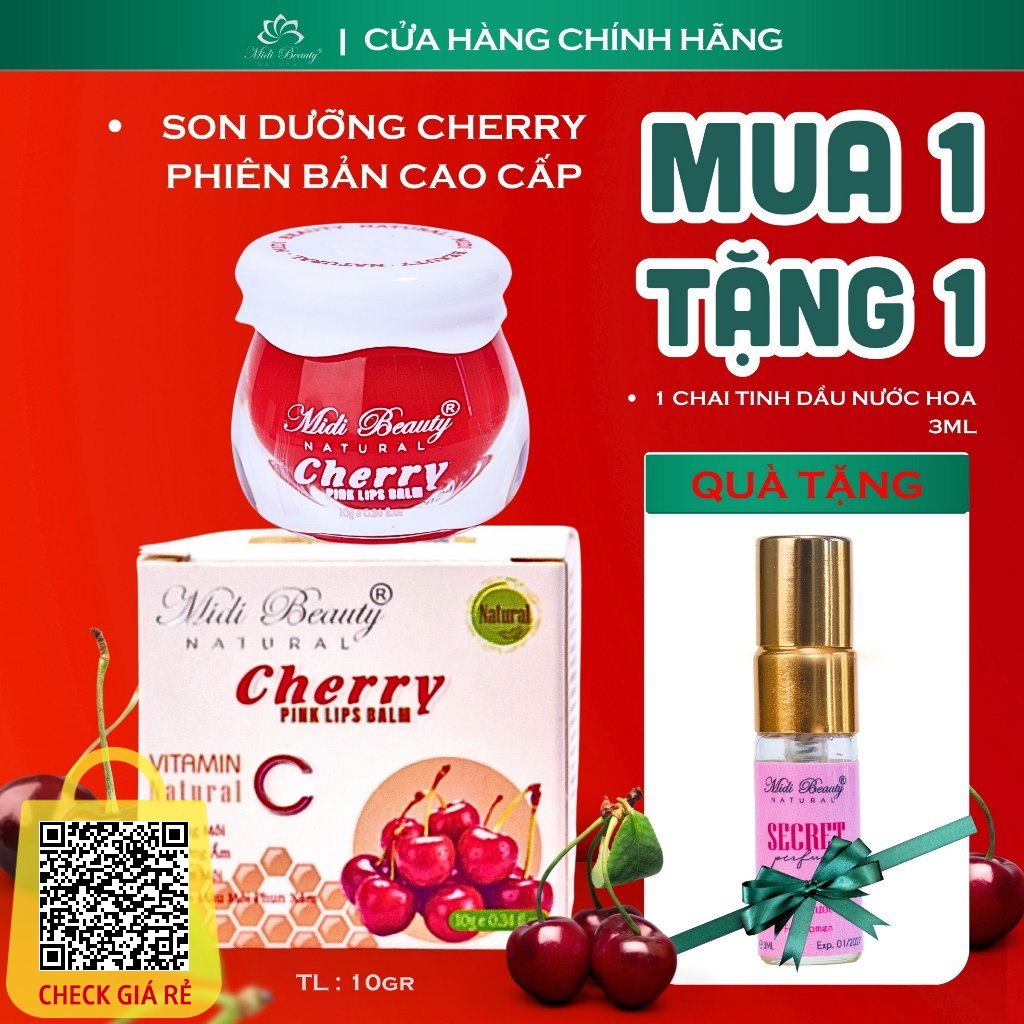 Son Dưỡng Mềm Mịn Môi - Hồng Môi Có Màu CHERRY Phiên Bản Cao Cấp MIDI BEAUTY 10G