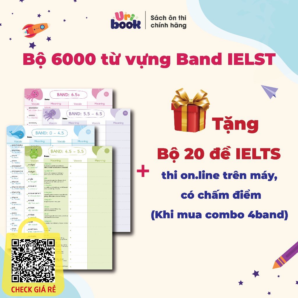 Takenote 6000 từ vựng IELTS theo band 0-4.5, 4.5-5.5, 5.5-6.5, 6.5+ dễ học dễ nhớ - Ôn Luyện