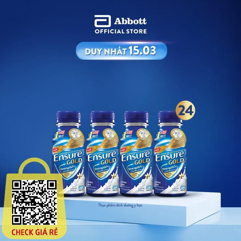 Thùng 24 chai Sữa nước Ensure Abbott 237ml/chai