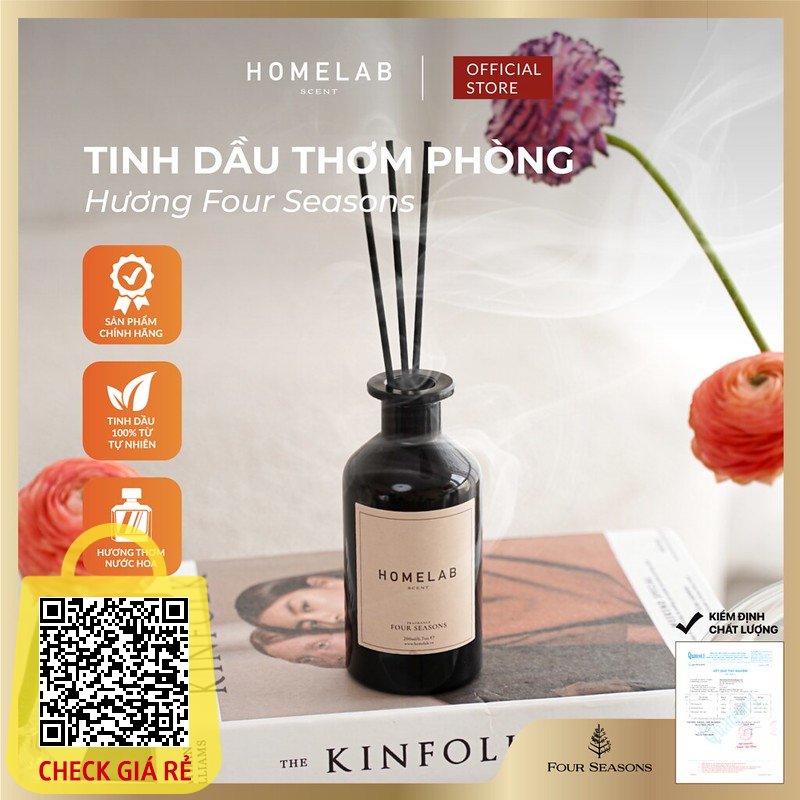 Tinh dầu thơm phòng mùi Khách sạn 5 sao FOUR SEASONS mùi hương sang trọng - tinh khiết 200ML_HOMELAB