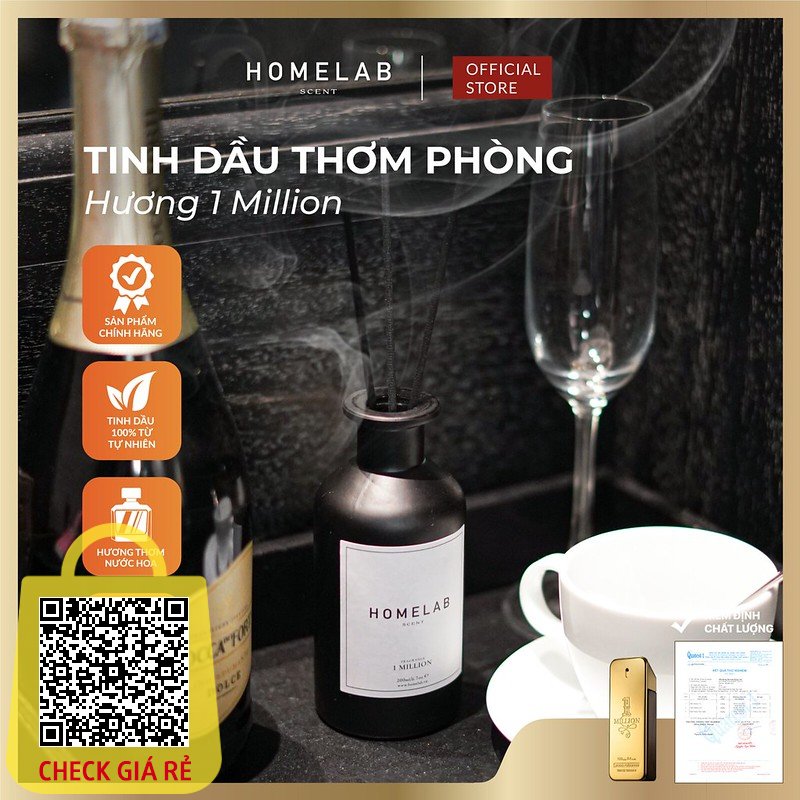 Tinh dầu thơm phòng mùi nước hoa 1 MILLION - Paco Rabanne - tinh dầu khuếch tán sang trọng - uy quyền 200ml_HOMELAB