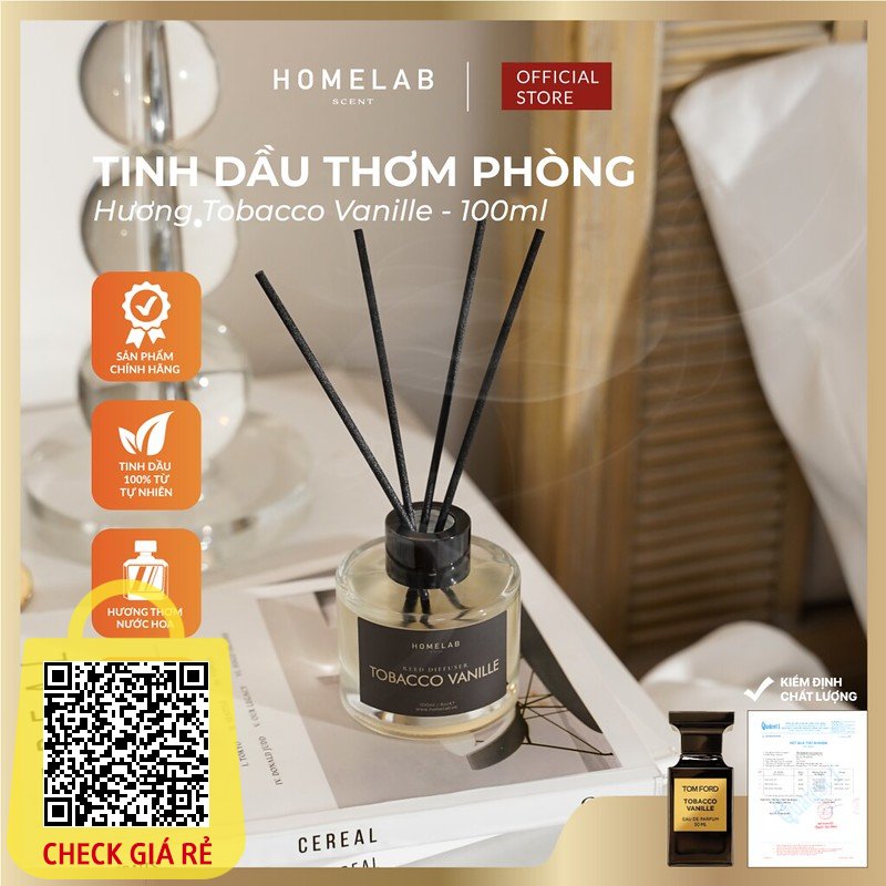 Tinh dầu thơm phòng mùi nước hoa TOBBACO VANILE - TOMFORD tinh dầu khuếch tán - bí ẩn - thu hút 100ml_HOMELAB