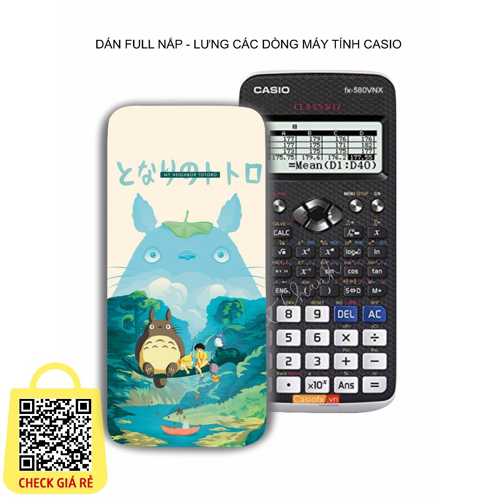 Totoro hình dán máy tính casio full các dòng