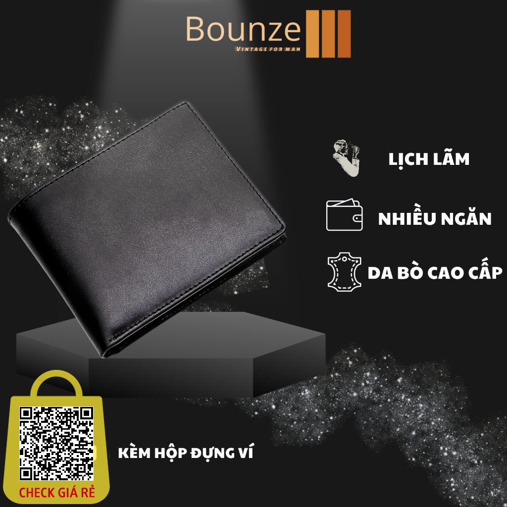 Ví Da Bò Thật Ví Nam Kiểu ngang thiết kế đơn giản tinh tế Wallet.Store | TRONBO