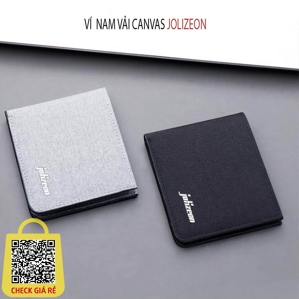 Ví Nam Jolizeon Vải Canvas Dáng Đứng ,Bóp Nam Mini Nhiều Ngăn Đựng Thẻ Và Giấy Tờ V22