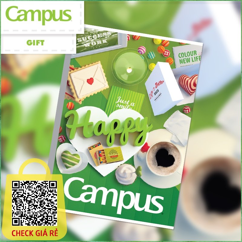 Vở kẻ ngang Campus Gift 80/120/200trang - NBBGIF80/NBBGIF120/NBBGIF200 - vpp Quế Anh (sỉ/lẻ)