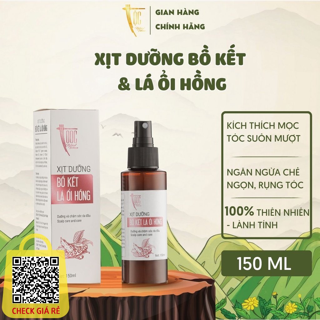 Xịt dưỡng tóc Bồ kết & Lá ổi hồng TỘC Natural phục hồi tóc hư tổn 150ml